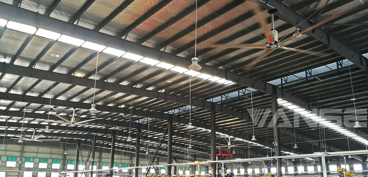 汽配廠半開放車間工業(yè)大風(fēng)扇降溫